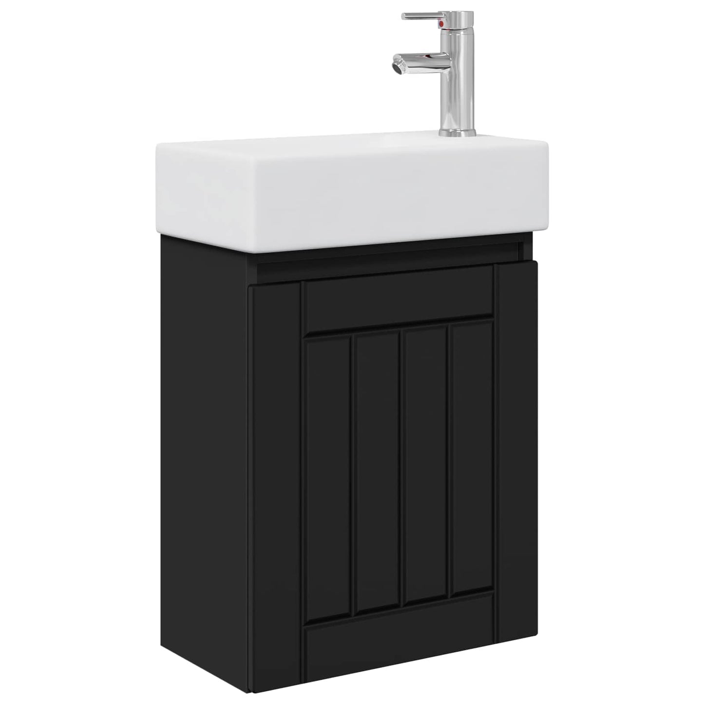 Bathroom Vanity Unit with Tap Black 45.5 x 25.5 x 84 cm