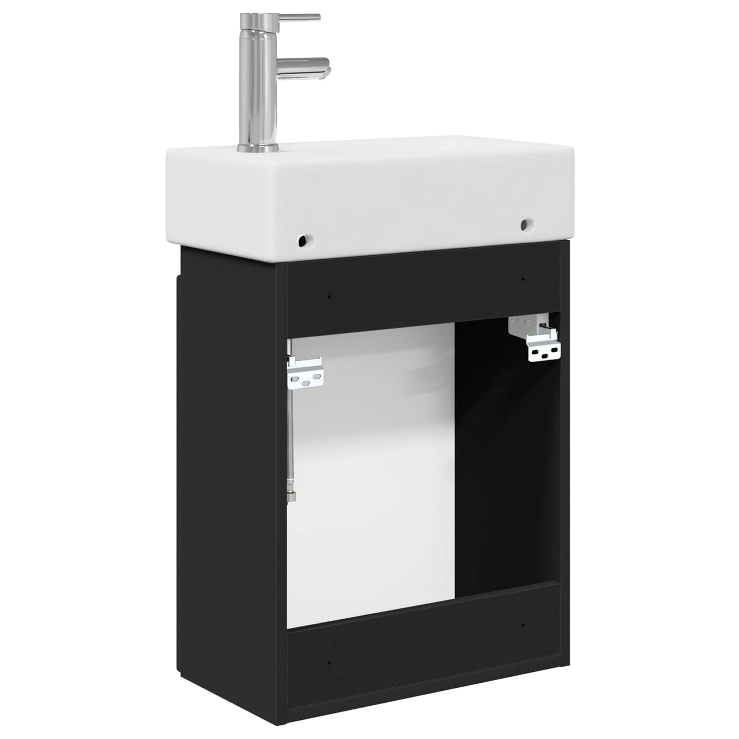 Bathroom Vanity Unit with Tap Black 45.5 x 25.5 x 84 cm