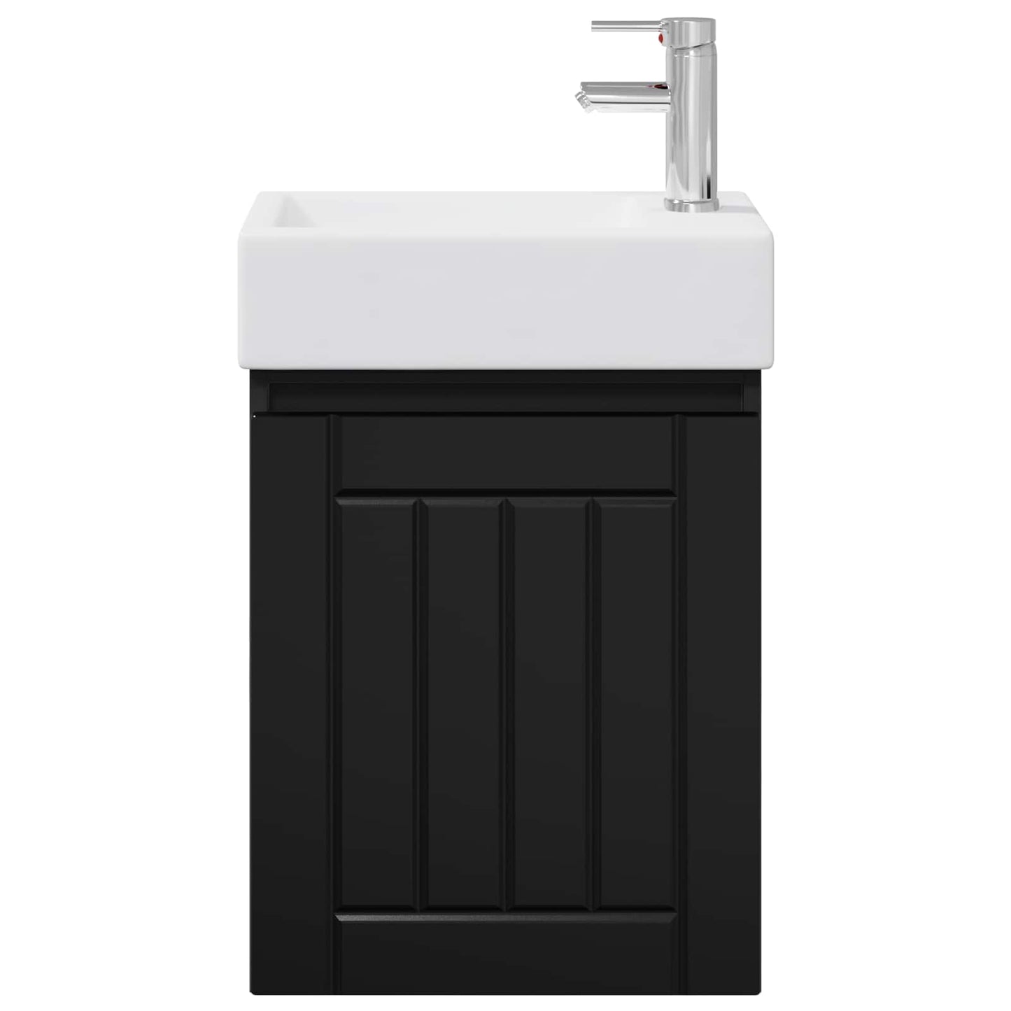 Bathroom Vanity Unit with Tap Black 45.5 x 25.5 x 84 cm