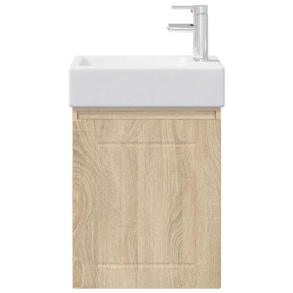 Bathroom Vanity Unit with Tap Sonoma Oak 45.5 x 25.5 x 84 cm