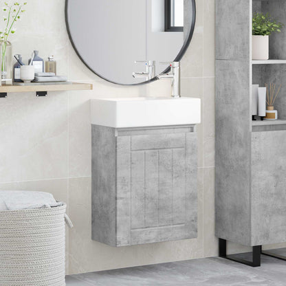 Bathroom Vanity Unit with Tap Concrete Grey 45.5 x 25.5 x 84 cm
