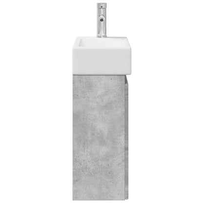 Bathroom Vanity Unit with Tap Concrete Grey 45.5 x 25.5 x 84 cm