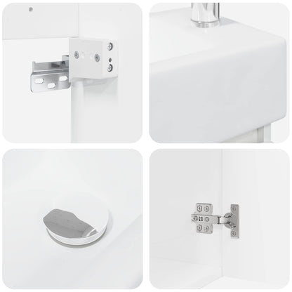 Bathroom Vanity Unit with Tap High Gloss White