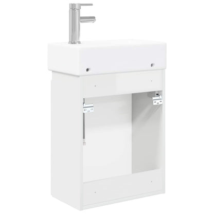 Bathroom Vanity Unit with Tap High Gloss White