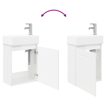 Bathroom Vanity Unit with Tap High Gloss White