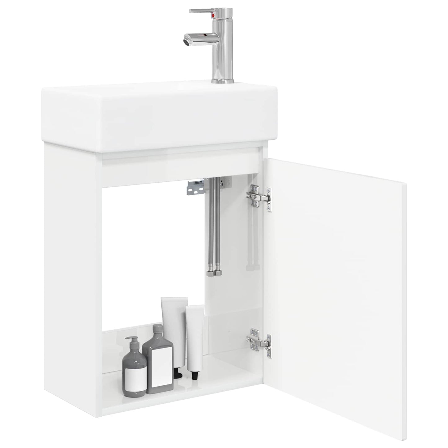 Bathroom Vanity Unit with Tap High Gloss White
