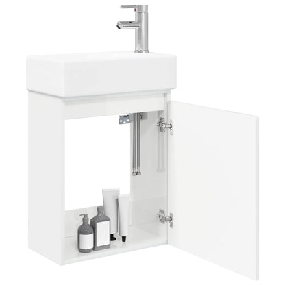 Bathroom Vanity Unit with Tap High Gloss White