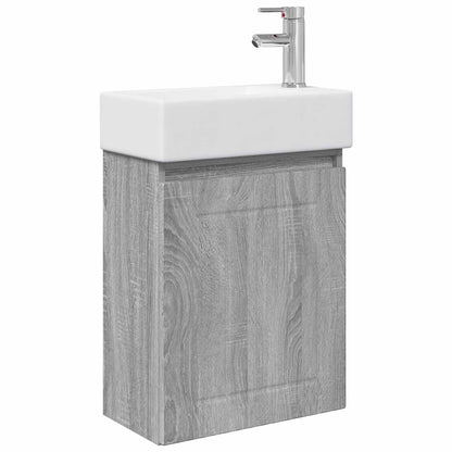 Bathroom Vanity Unit with Tap Grey Sonoma 45.5 x 25.5 x 84 cm