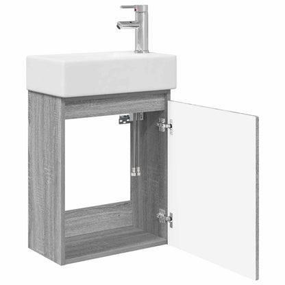 Bathroom Vanity Unit with Tap Grey Sonoma 45.5 x 25.5 x 84 cm