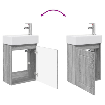 Bathroom Vanity Unit with Tap Grey Sonoma 45.5 x 25.5 x 84 cm