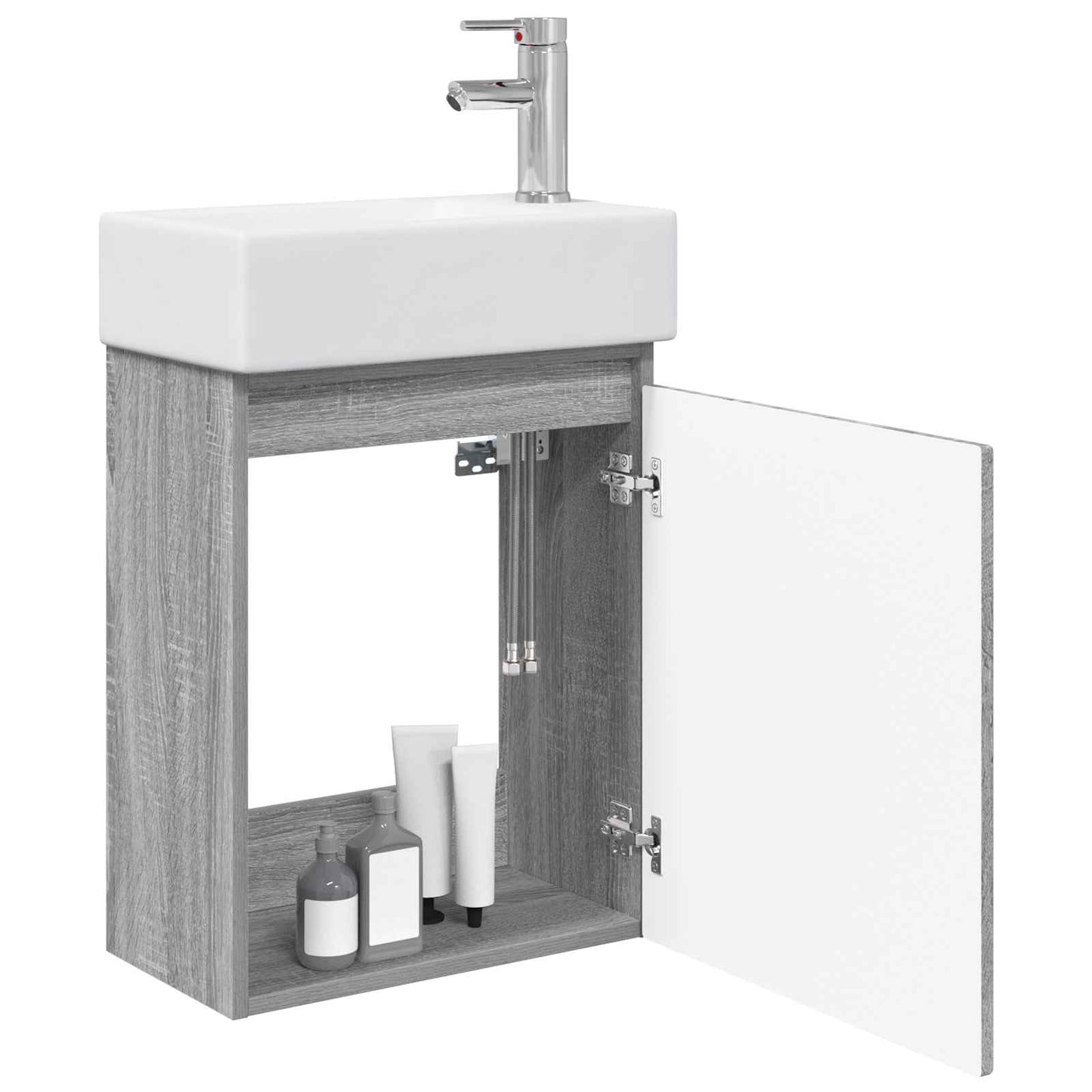 Bathroom Vanity Unit with Tap Grey Sonoma 45.5 x 25.5 x 84 cm