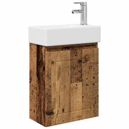 Bathroom Vanity Unit with Tap Old Wood 45.5 x 25.5 x 84 cm