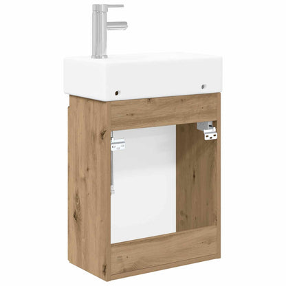 Bathroom Vanity Unit with Tap Artisan Oak 45.5 x 25.5 x 84 cm