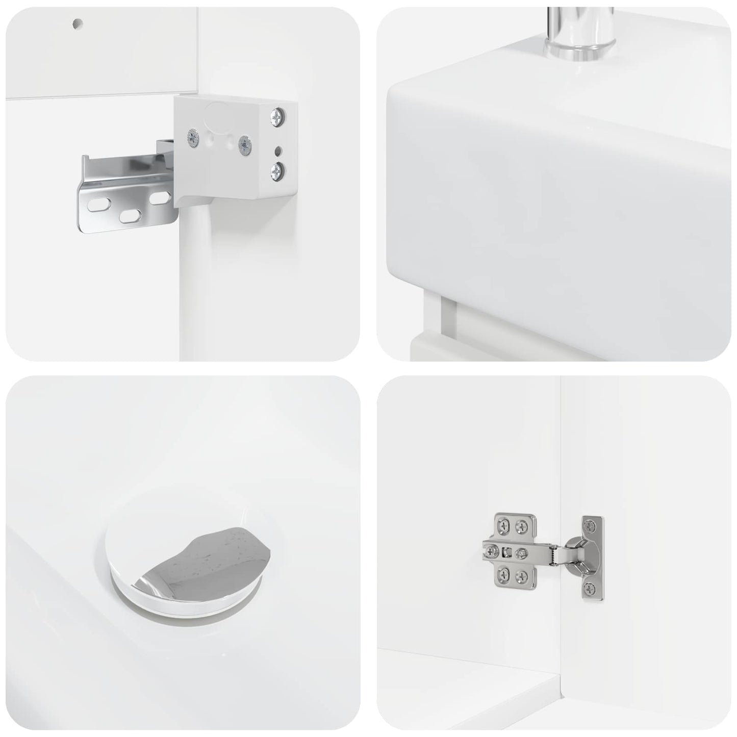 Bathroom Vanity Unit with Tap White 45.5 x 22.5 x 84 cm
