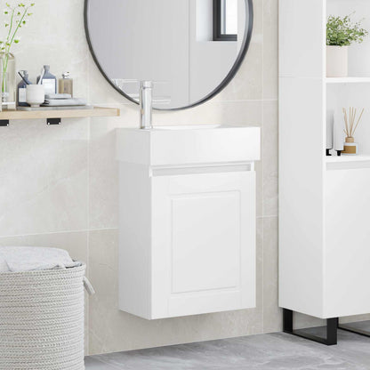 Bathroom Vanity Unit with Tap White 45.5 x 22.5 x 84 cm