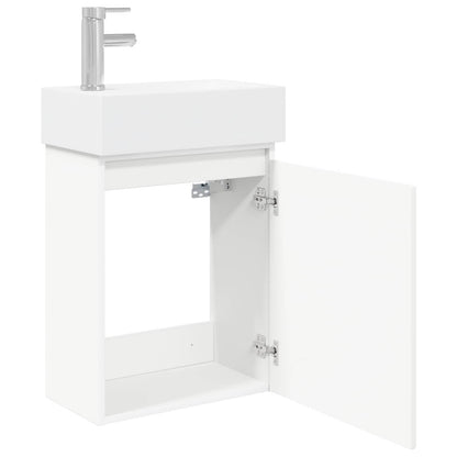Bathroom Vanity Unit with Tap White 45.5 x 22.5 x 84 cm