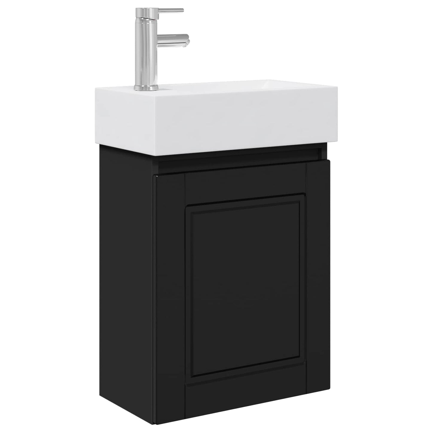 Bathroom Vanity Unit with Tap Black 45.5 x 22.5 x 84 cm