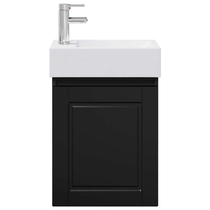 Bathroom Vanity Unit with Tap Black 45.5 x 22.5 x 84 cm