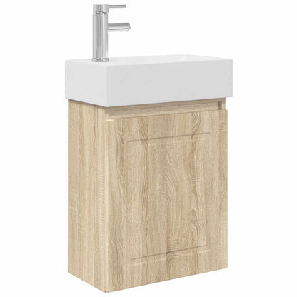 Bathroom Vanity Unit with Tap Sonoma Oak 45.5 x 22.5 x 84 cm