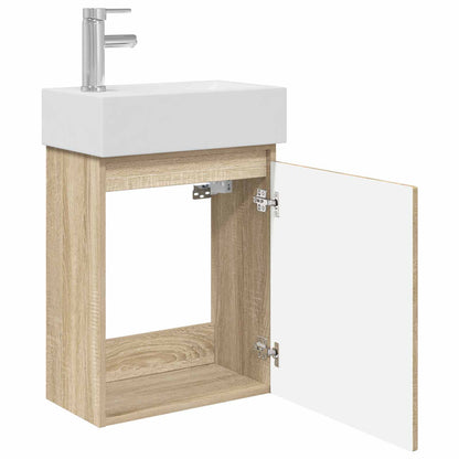 Bathroom Vanity Unit with Tap Sonoma Oak 45.5 x 22.5 x 84 cm