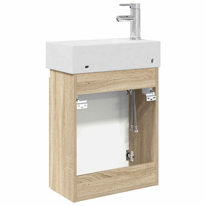 Bathroom Vanity Unit with Tap Sonoma Oak 45.5 x 22.5 x 84 cm