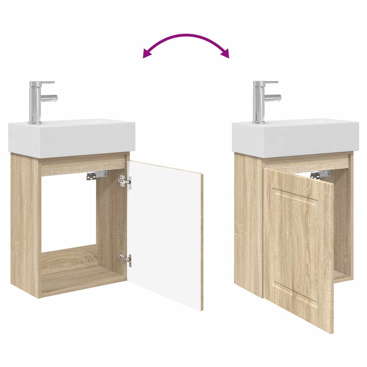 Bathroom Vanity Unit with Tap Sonoma Oak 45.5 x 22.5 x 84 cm