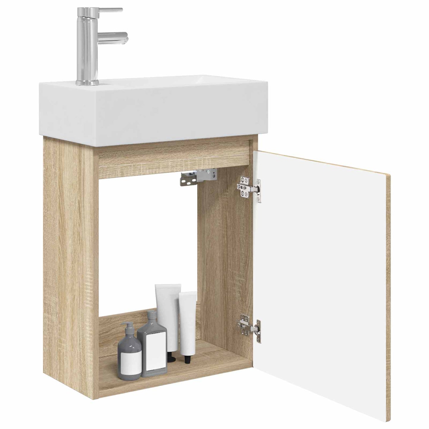 Bathroom Vanity Unit with Tap Sonoma Oak 45.5 x 22.5 x 84 cm