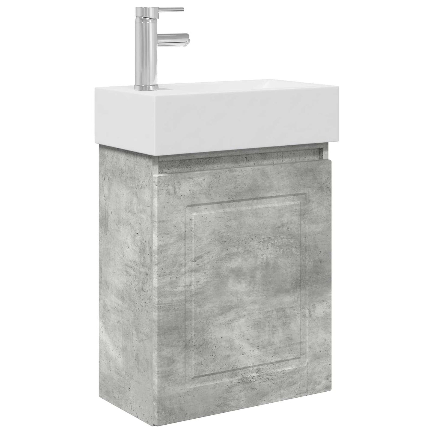 Bathroom Vanity Unit with Tap Concrete Grey 45.5 x 22.5 x 84 cm