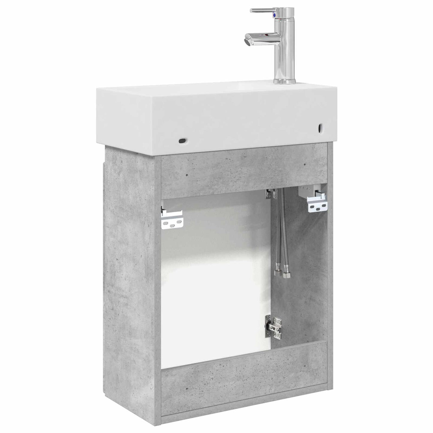 Bathroom Vanity Unit with Tap Concrete Grey 45.5 x 22.5 x 84 cm