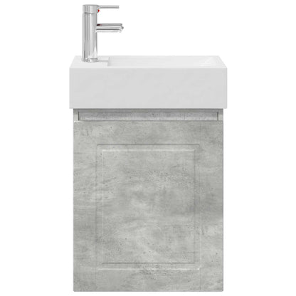 Bathroom Vanity Unit with Tap Concrete Grey 45.5 x 22.5 x 84 cm