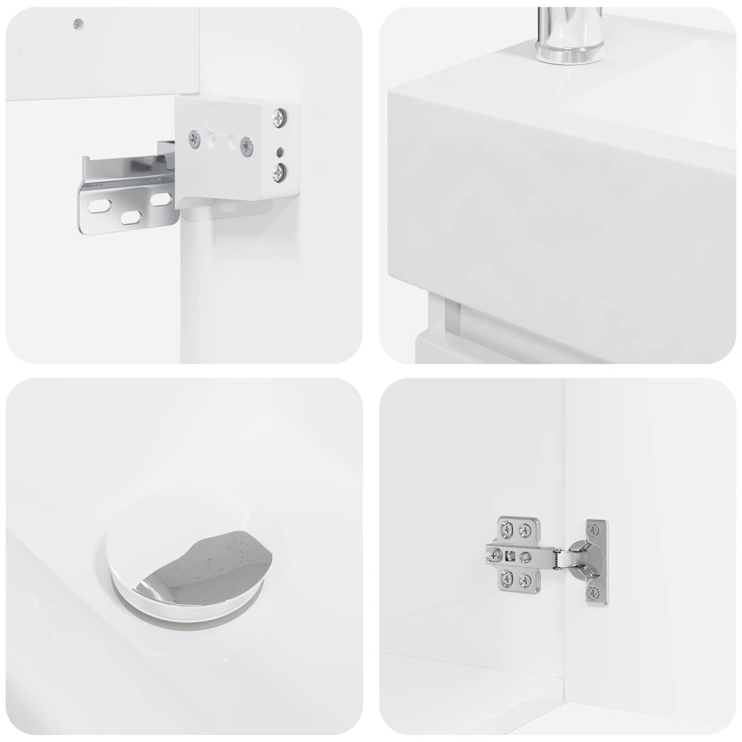 Bathroom Vanity Unit with Tap High Gloss White