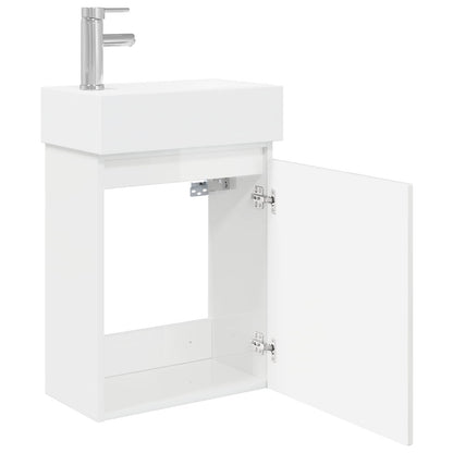 Bathroom Vanity Unit with Tap High Gloss White