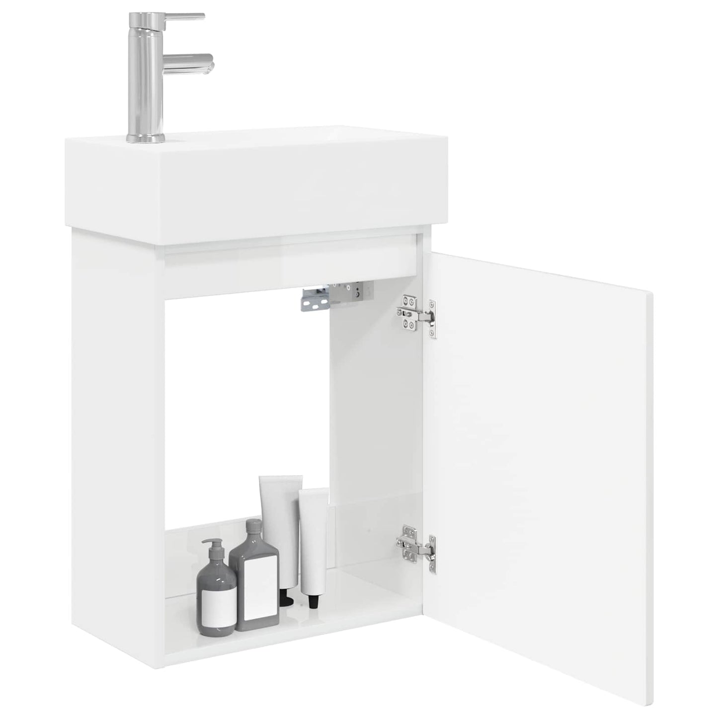 Bathroom Vanity Unit with Tap High Gloss White