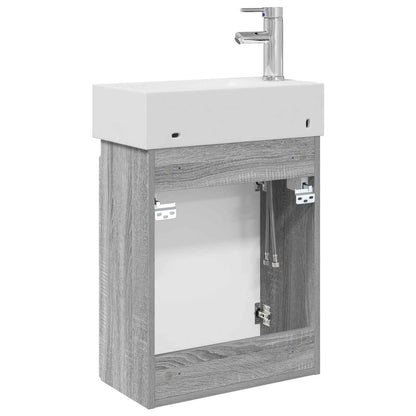 Bathroom Vanity Unit with Tap Grey Sonoma 45.5 x 22.5 x 84 cm
