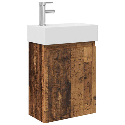 Bathroom Vanity Unit with Tap Old Wood 45.5 x 22.5 x 84 cm