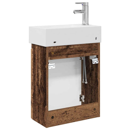 Bathroom Vanity Unit with Tap Old Wood 45.5 x 22.5 x 84 cm