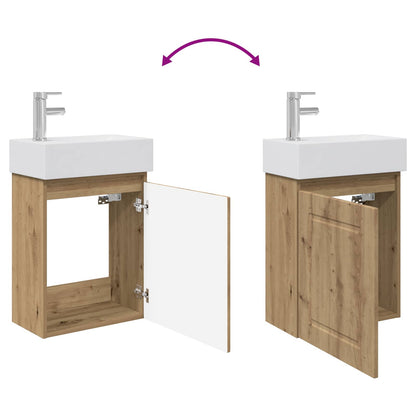 Bathroom Vanity Unit with Tap Artisan Oak 45.5 x 22.5 x 84 cm