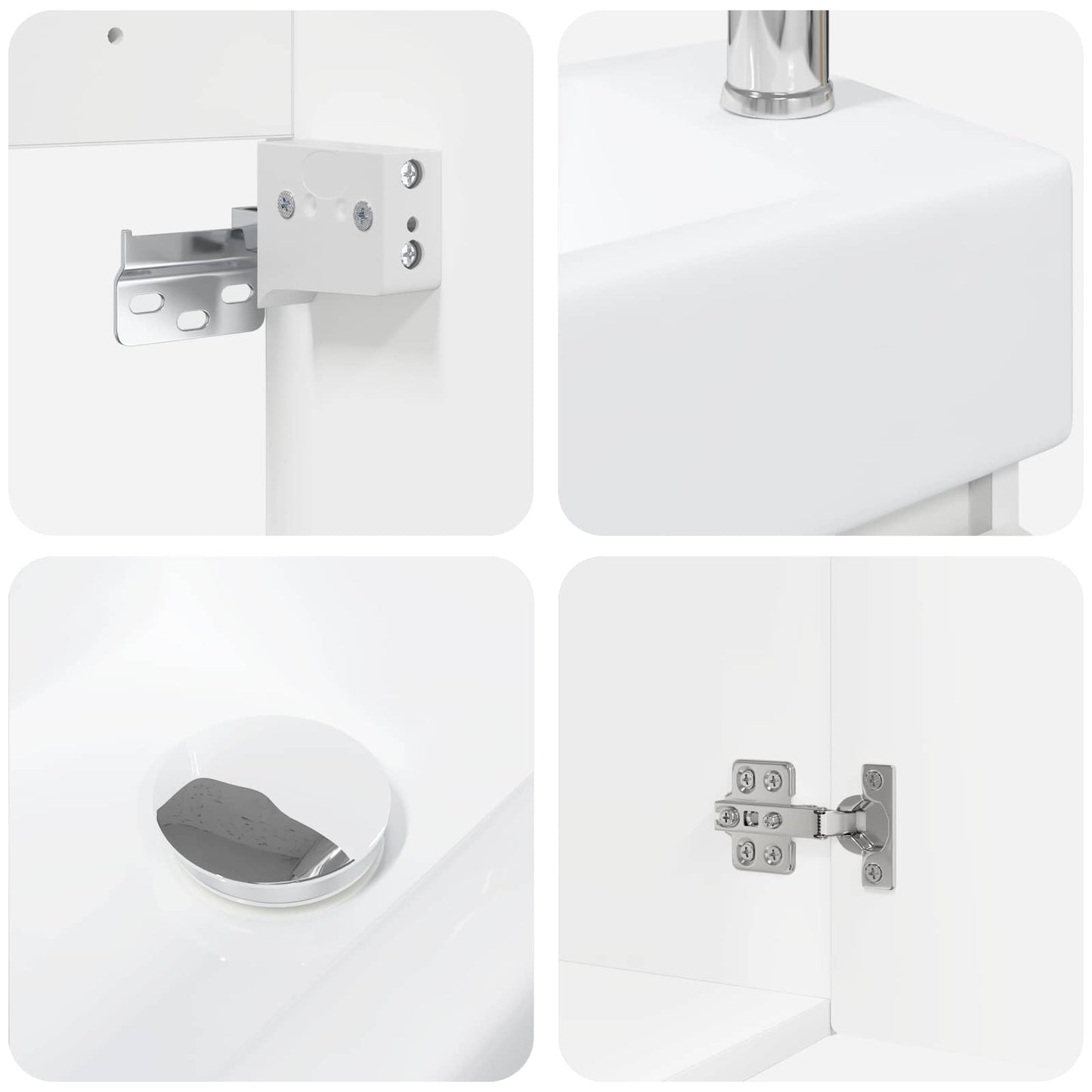 Bathroom Vanity Unit with Tap White 45.5 x 22.5 x 84 cm