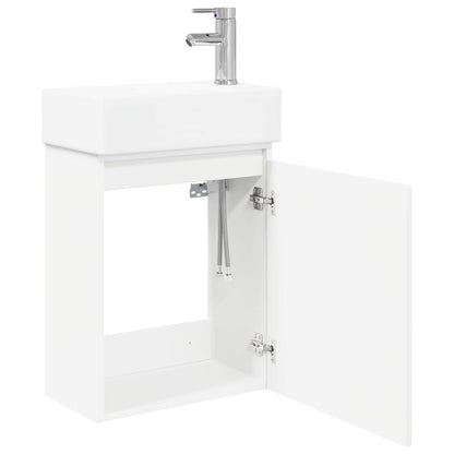 Bathroom Vanity Unit with Tap White 45.5 x 22.5 x 84 cm