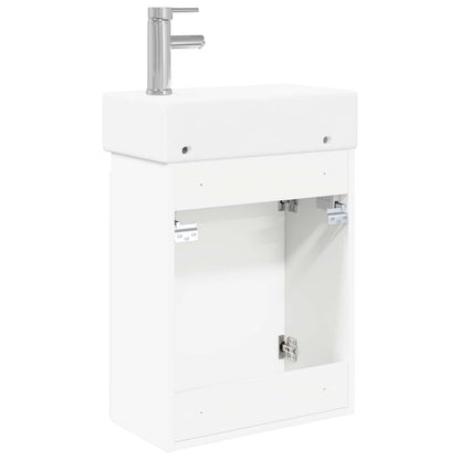 Bathroom Vanity Unit with Tap White 45.5 x 22.5 x 84 cm