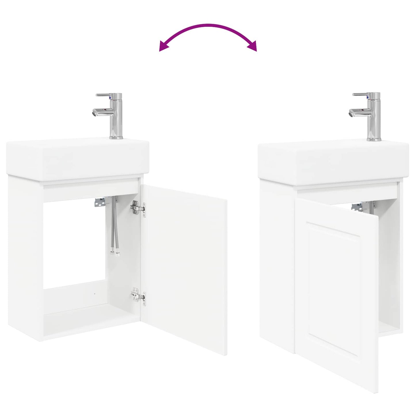 Bathroom Vanity Unit with Tap White 45.5 x 22.5 x 84 cm