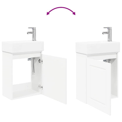 Bathroom Vanity Unit with Tap White 45.5 x 22.5 x 84 cm