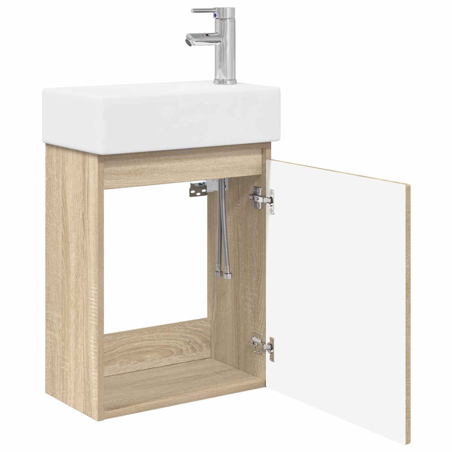 Bathroom Vanity Unit with Tap Sonoma Oak 45.5 x 22.5 x 84 cm