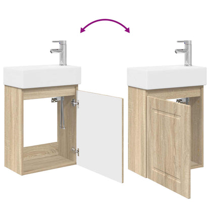 Bathroom Vanity Unit with Tap Sonoma Oak 45.5 x 22.5 x 84 cm