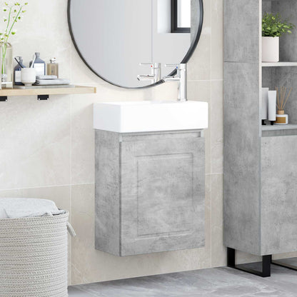 Bathroom Vanity Unit with Tap Concrete Grey 45.5 x 22.5 x 84 cm