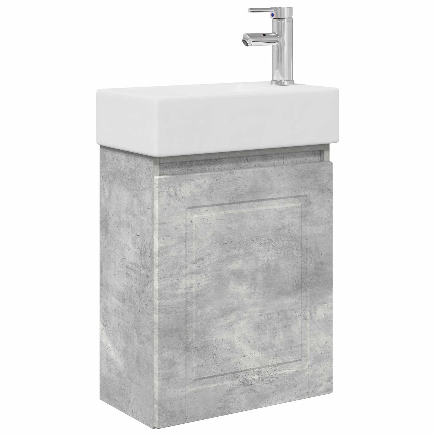 Bathroom Vanity Unit with Tap Concrete Grey 45.5 x 22.5 x 84 cm