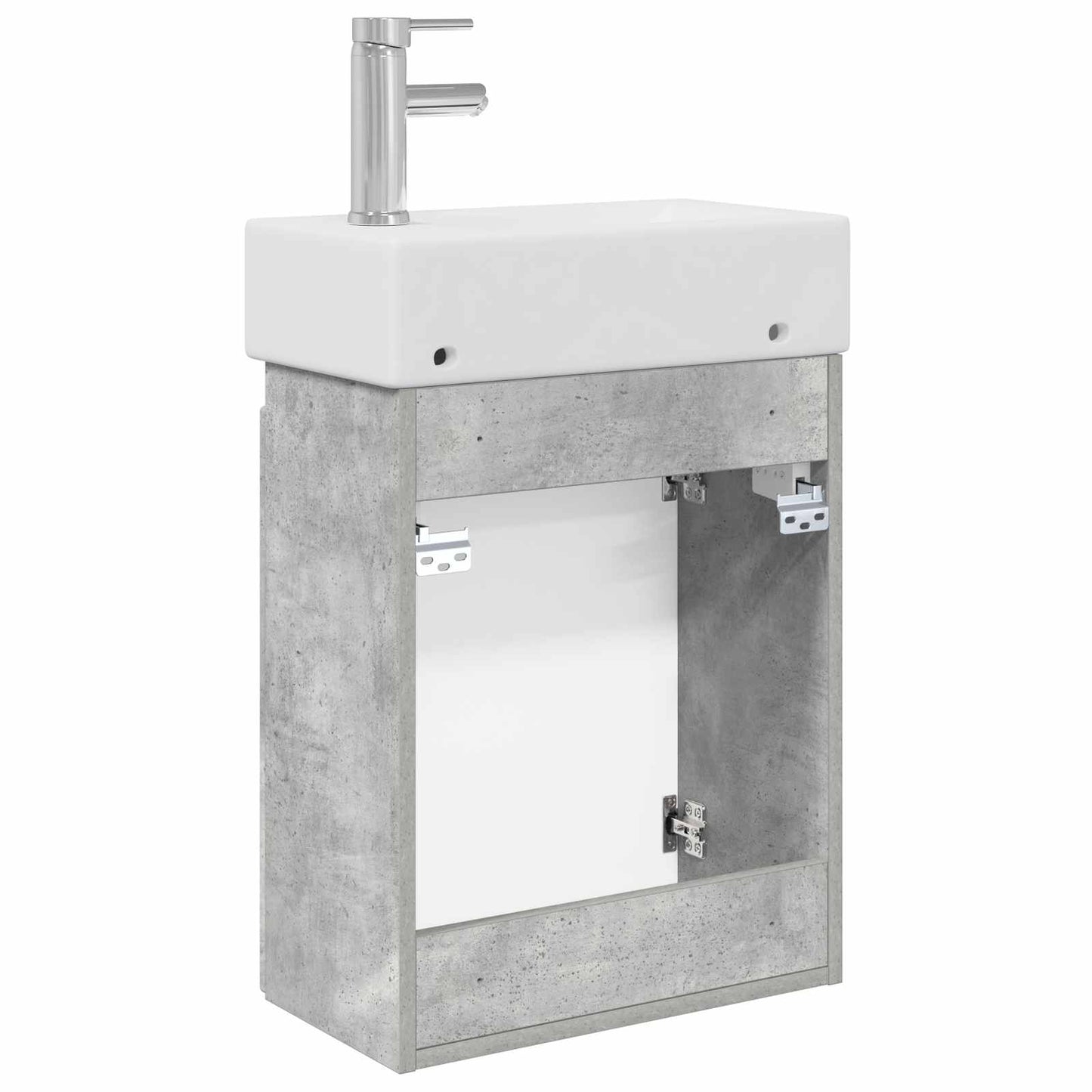 Bathroom Vanity Unit with Tap Concrete Grey 45.5 x 22.5 x 84 cm