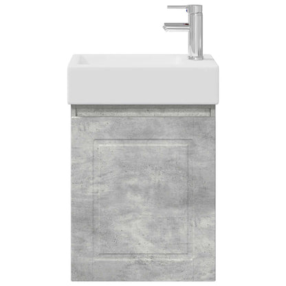 Bathroom Vanity Unit with Tap Concrete Grey 45.5 x 22.5 x 84 cm