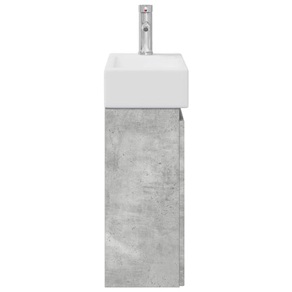 Bathroom Vanity Unit with Tap Concrete Grey 45.5 x 22.5 x 84 cm