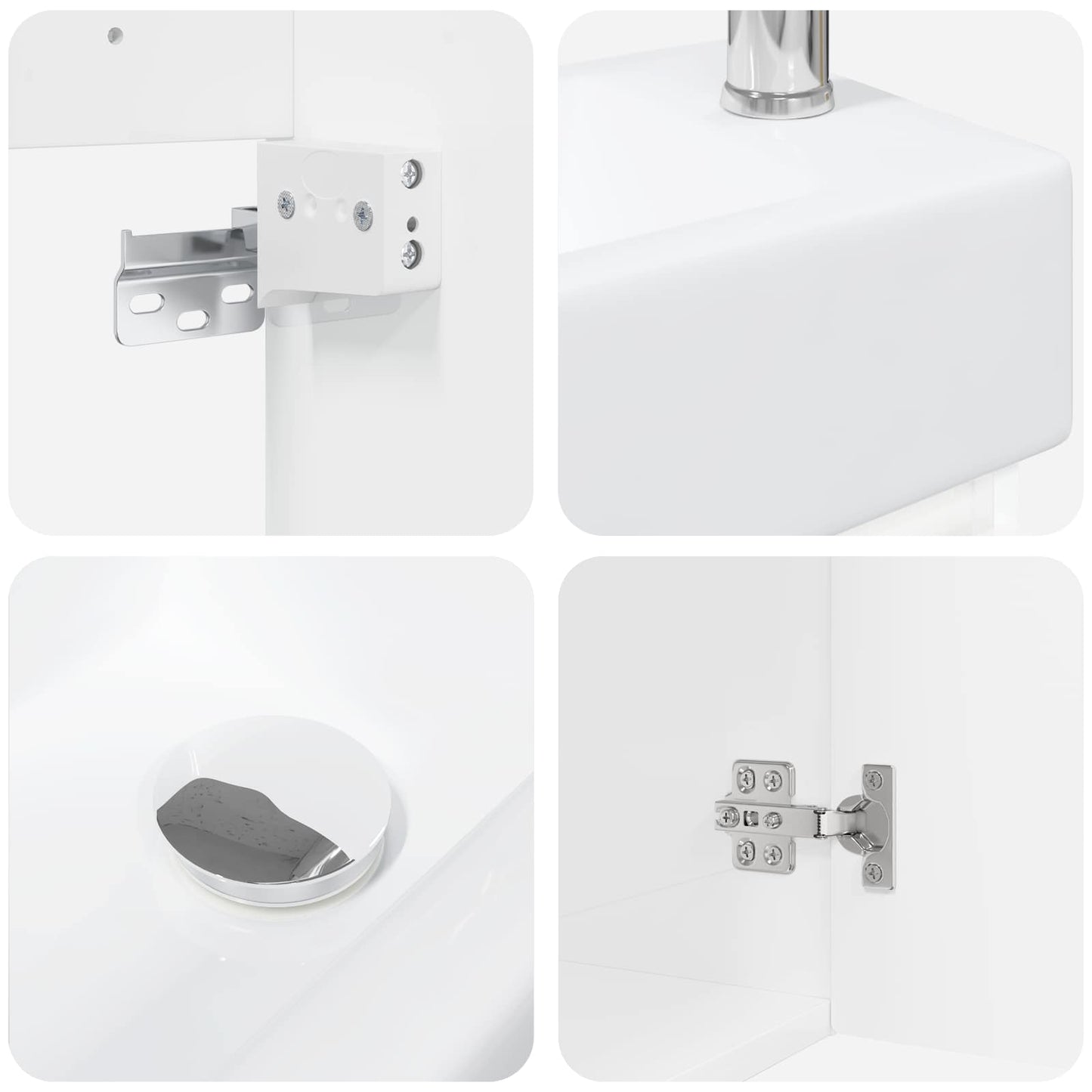 Bathroom Vanity Unit with Tap High Gloss White